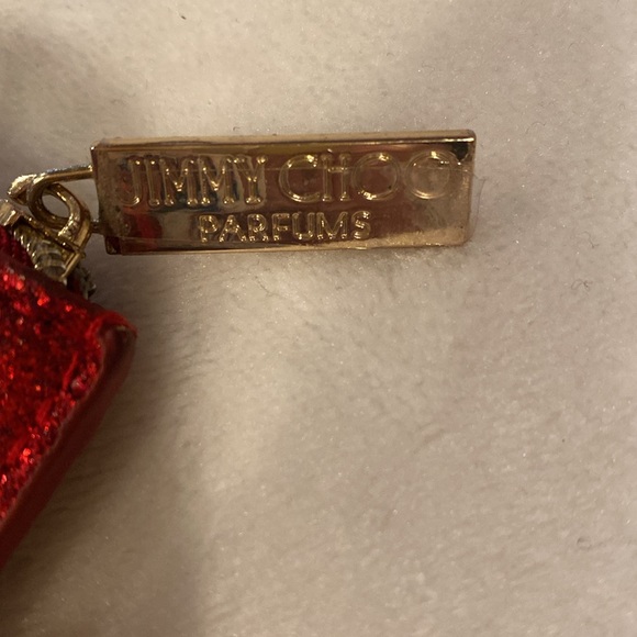 Jimmy Choo Red Sparkle Coin Purse Pouch - Picture 2 of 6